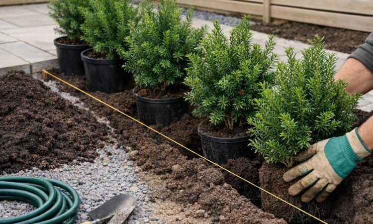 Idegranshäck: plantering och skötsel