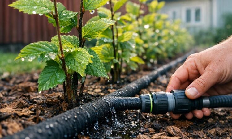 Vattning av snabbväxande häck