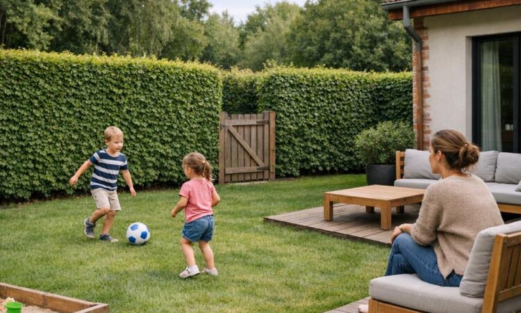 inhägnad trädgård barn