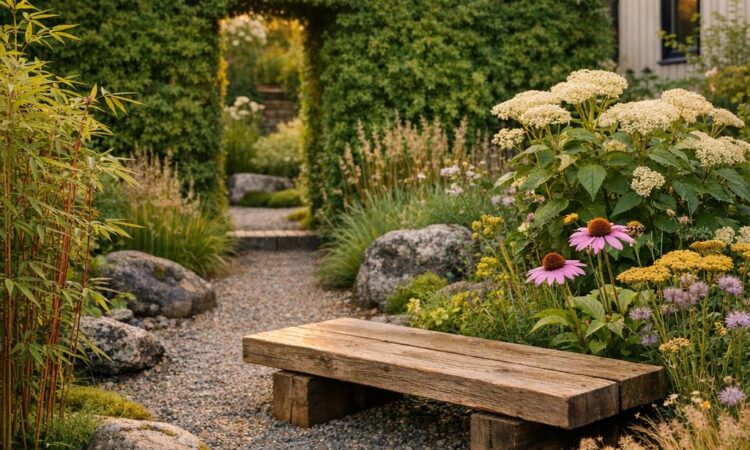 Trädgård naturlig struktur: skapa harmoni, rum och liv