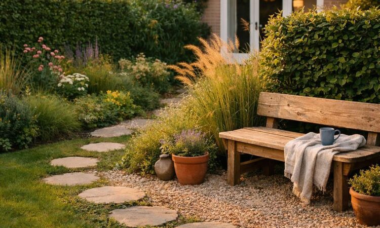 Trädgård utan kanter stress