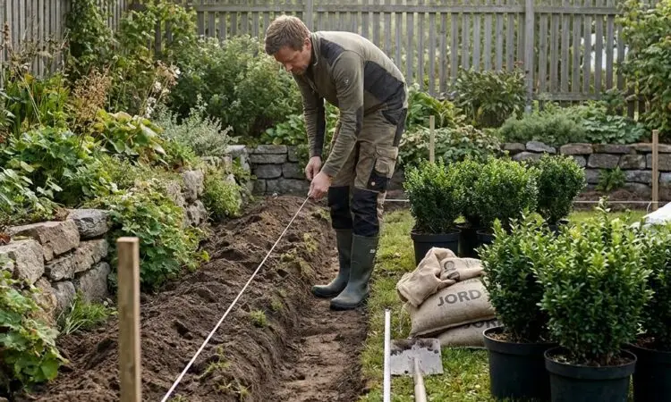 Förberedelser plantering häck